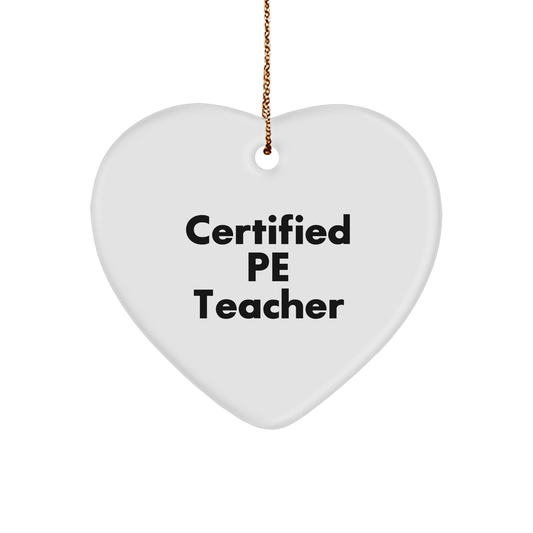 Funny PE Teacher Gifts for Christmas, Heart Ornament from Friends, 'You're a-maze-ing!' Quote, Perfect for PE Teacher's Office or Home