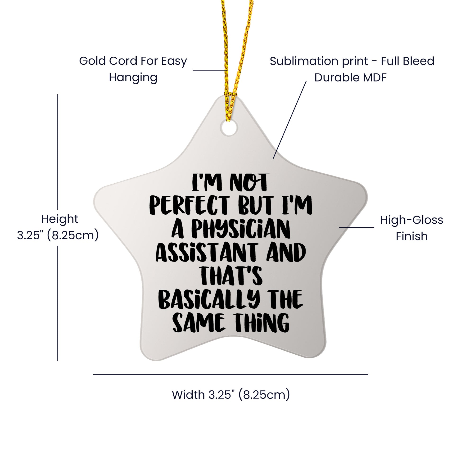 Funny Physician Assistant Gifts, Star Ornament Quotes, Gifts from Men to Physician Assistant Friends, Perfect Christmas Unique Gifts for Physician Assistant Colleagues