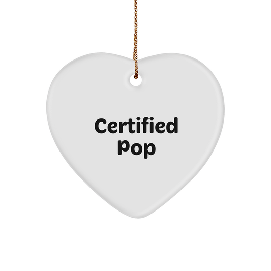 Funny Pop Quotes Heart Ornament, Gifts from Men to Women, Friends, Coworkers, Family, Perfect for Christmas Unique Pop Gifts