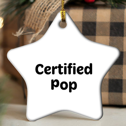 Funny Pop Star Ornament Gifts for Friends from Certified Pop, White Star Shaped, Christmas Unique Pop Gifts