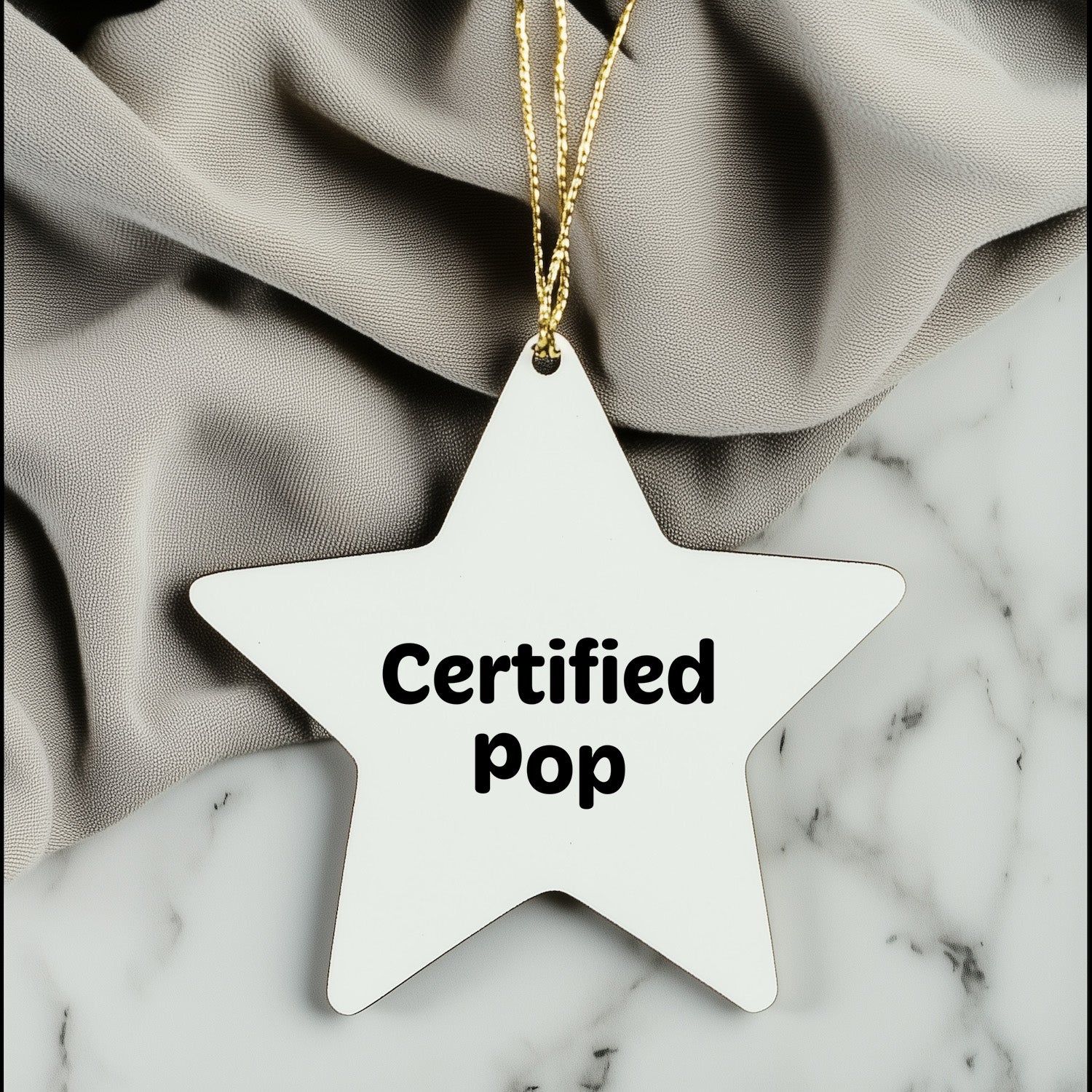 Funny Pop Star Ornament Gifts for Friends from Certified Pop, White Star Shaped, Christmas Unique Pop Gifts
