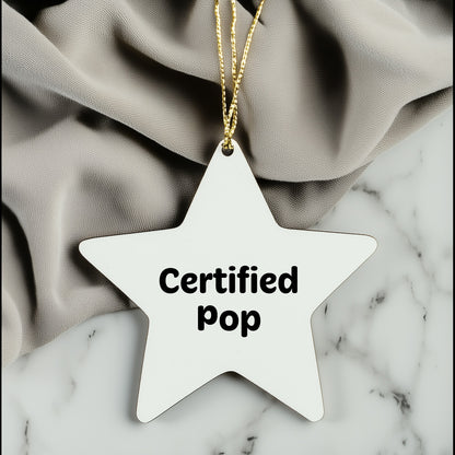 Funny Pop Star Ornament Gifts for Friends from Certified Pop, White Star Shaped, Christmas Unique Pop Gifts