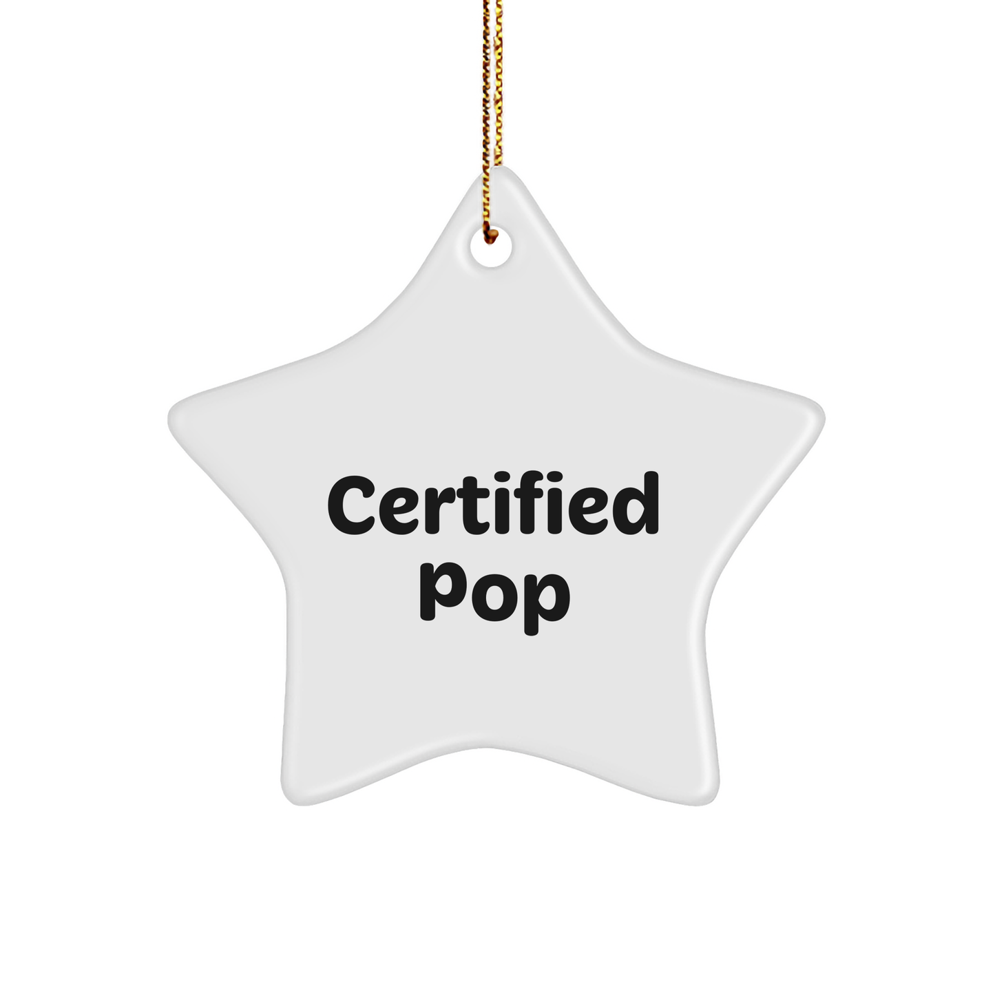 Funny Pop Star Ornament Gifts for Friends from Certified Pop, White Star Shaped, Christmas Unique Pop Gifts