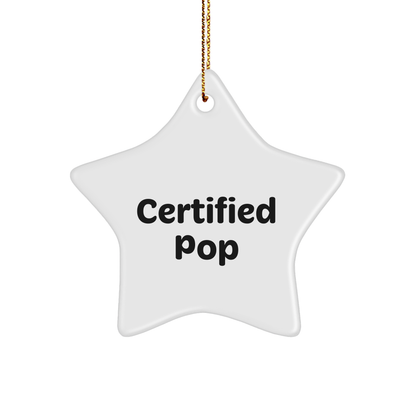 Funny Pop Star Ornament Gifts for Friends from Certified Pop, White Star Shaped, Christmas Unique Pop Gifts
