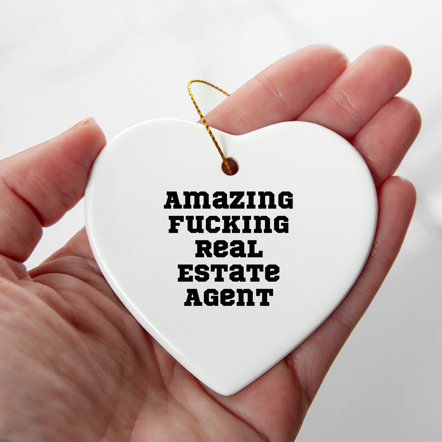 Funny Real Estate Agent Gifts from Friends and Family - Amazing Heart Ornament for Christmas