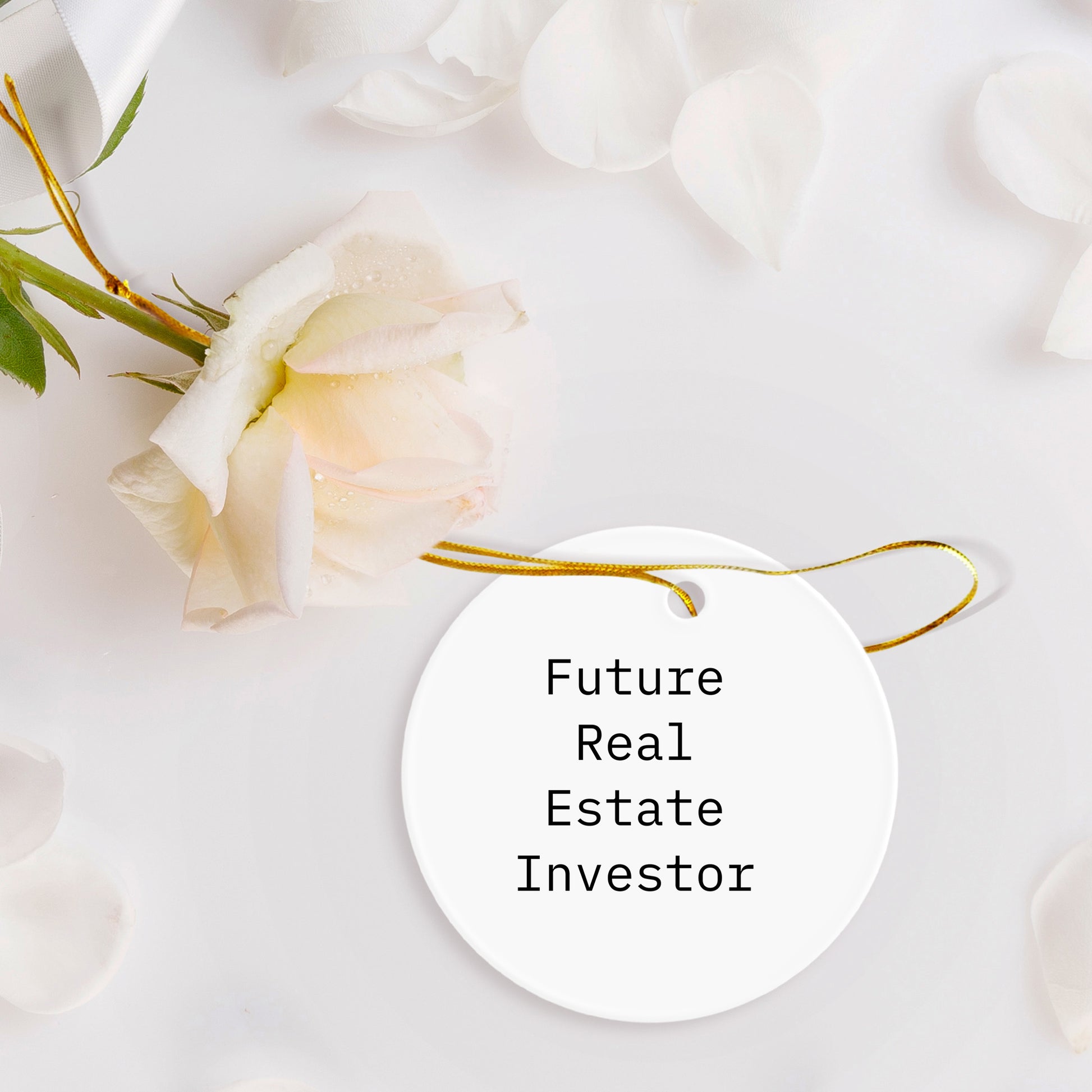 Funny Real Estate Investor Gifts from Family - Future Real Estate Investor Circle Ornament, Christmas Unique Gifts for Real Estate Investor, Real Estate Investor Motivational Quote