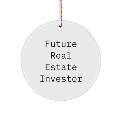 Funny Real Estate Investor Gifts from Family - Future Real Estate Investor Circle Ornament, Christmas Unique Gifts for Real Estate Investor, Real Estate Investor Motivational Quote