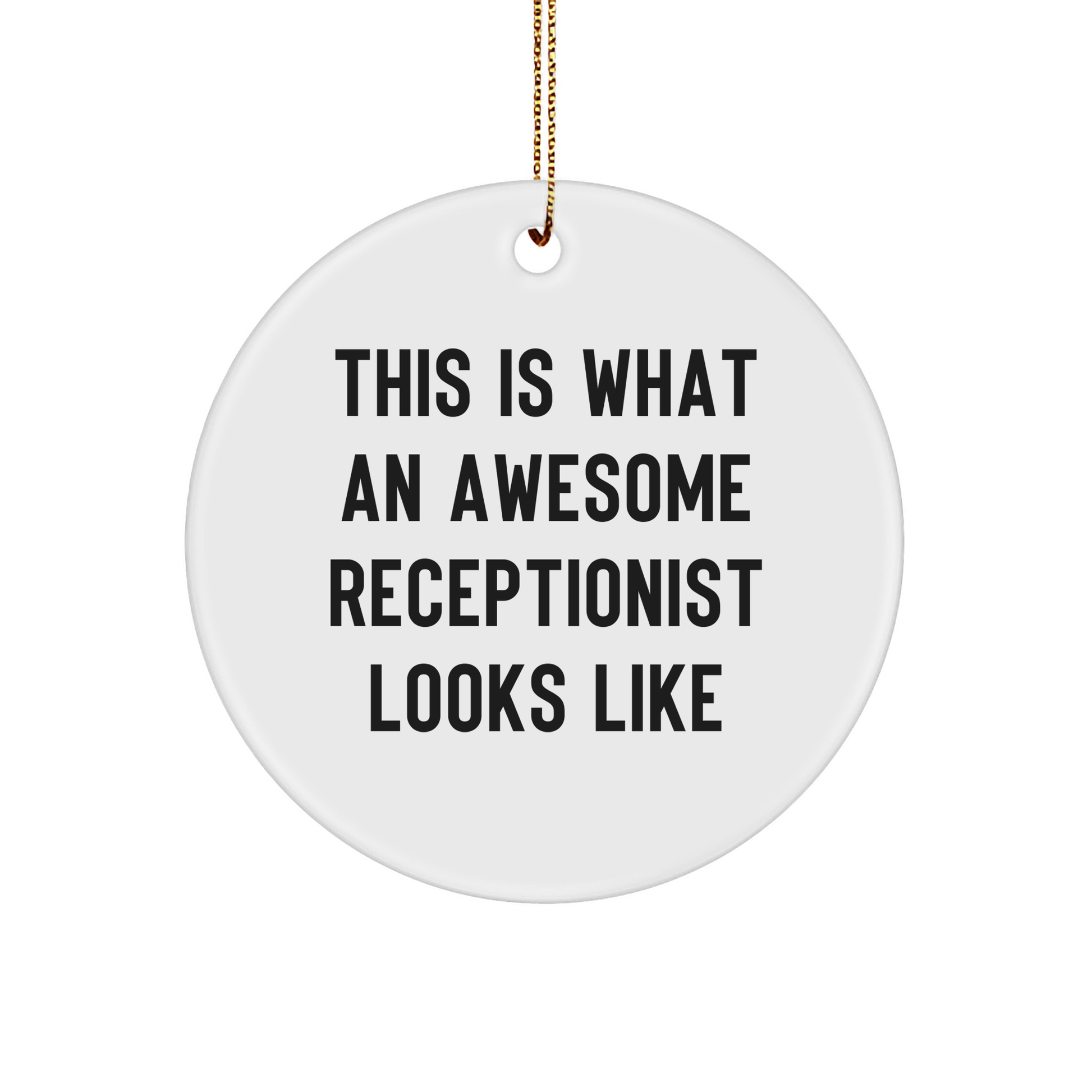 Funny Receptionist Gifts from Women for Receptionist, Circle Ornament This Is What An Awesome Receptionist Looks Like, Christmas Unique Gifts