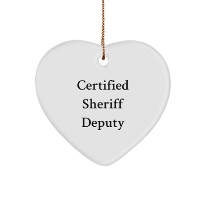 Funny Sheriff Deputy Gifts from Men to Sheriff Deputy for Christmas Unique Heart Ornaments