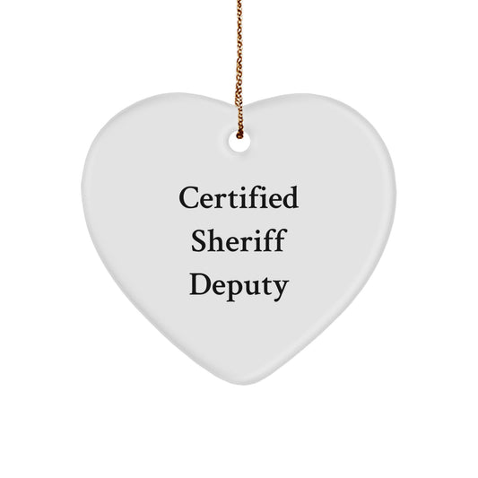 Funny Sheriff Deputy Gifts from Men to Sheriff Deputy for Christmas Unique Heart Ornaments