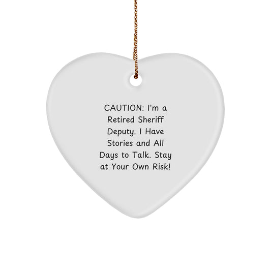 Funny Sheriff Deputy Heart Ornament Gifts from Friends, Sheriff Deputy Humor for Christmas, Gifts for Sheriff Deputy Men and Women