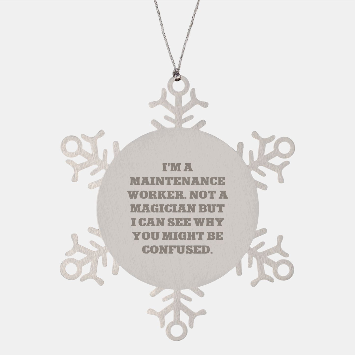 Funny Snowflake Ornament Gifts for Maintenance Worker, Christmas Unique Presents from Friends, Coworkers, or Family