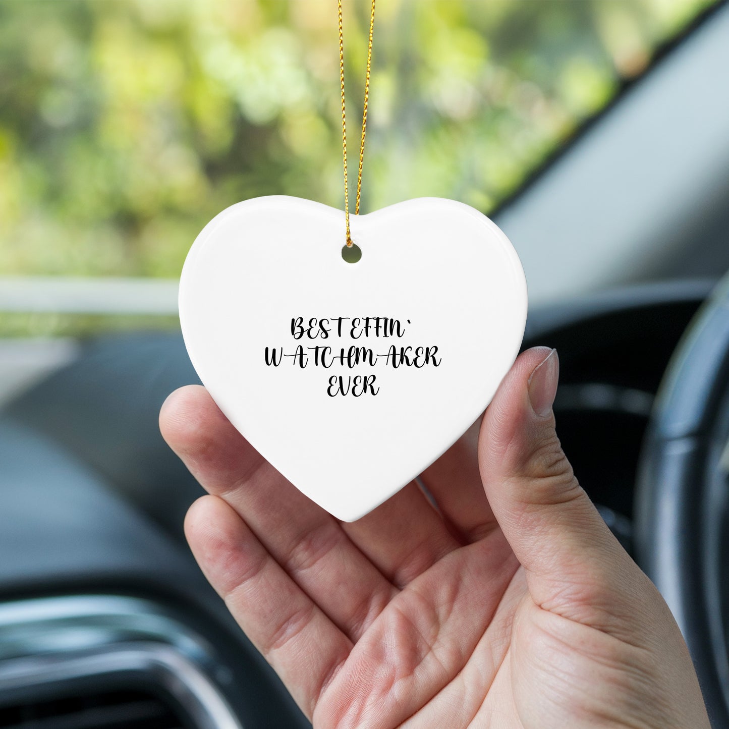 Funny Watchmaker Gifts from Friends, Heart Ornament for Christmas, 'Best Effin' Watchmaker Ever' Quote, Perfect for Watchmaker Lovers