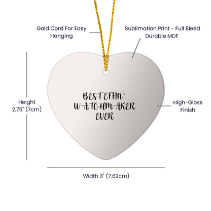 Funny Watchmaker Gifts from Friends, Heart Ornament for Christmas, 'Best Effin' Watchmaker Ever' Quote, Perfect for Watchmaker Lovers