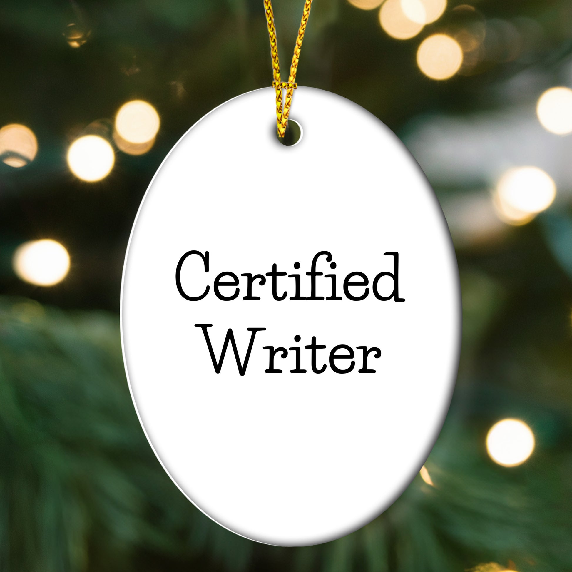 Funny Writer Gifts from Friends, Oval Ornament with Quote, Perfect Christmas Unique Gifts for Writers, Oval Shaped Ornament with Inspirational Quote