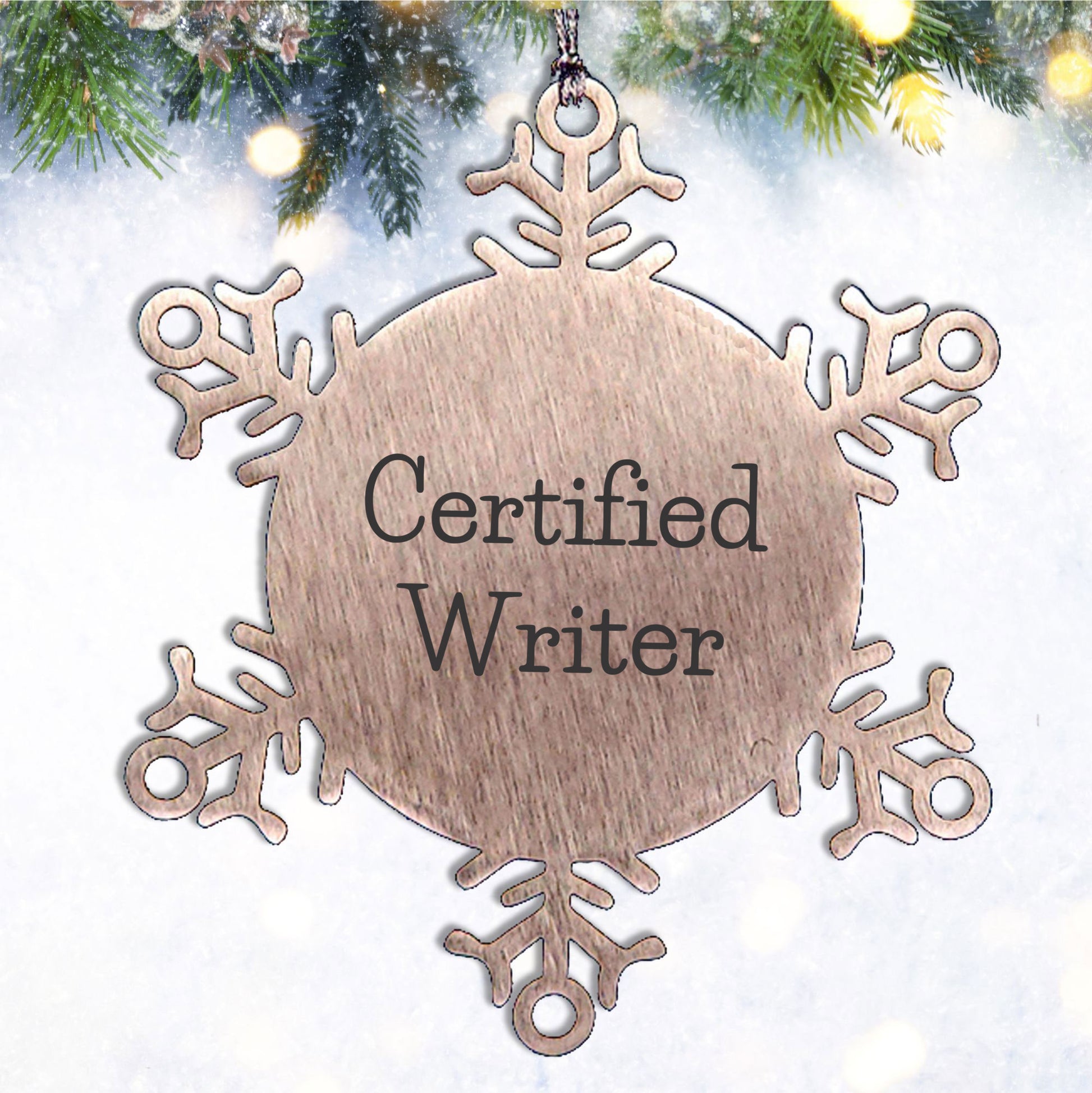 Funny Writer Gifts from Friends for Christmas Snowflake Ornament