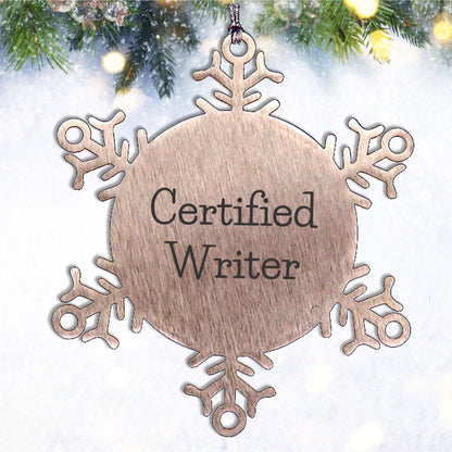 Funny Writer Gifts from Friends for Christmas Snowflake Ornament