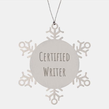 Funny Writer Gifts from Friends for Christmas Snowflake Ornament