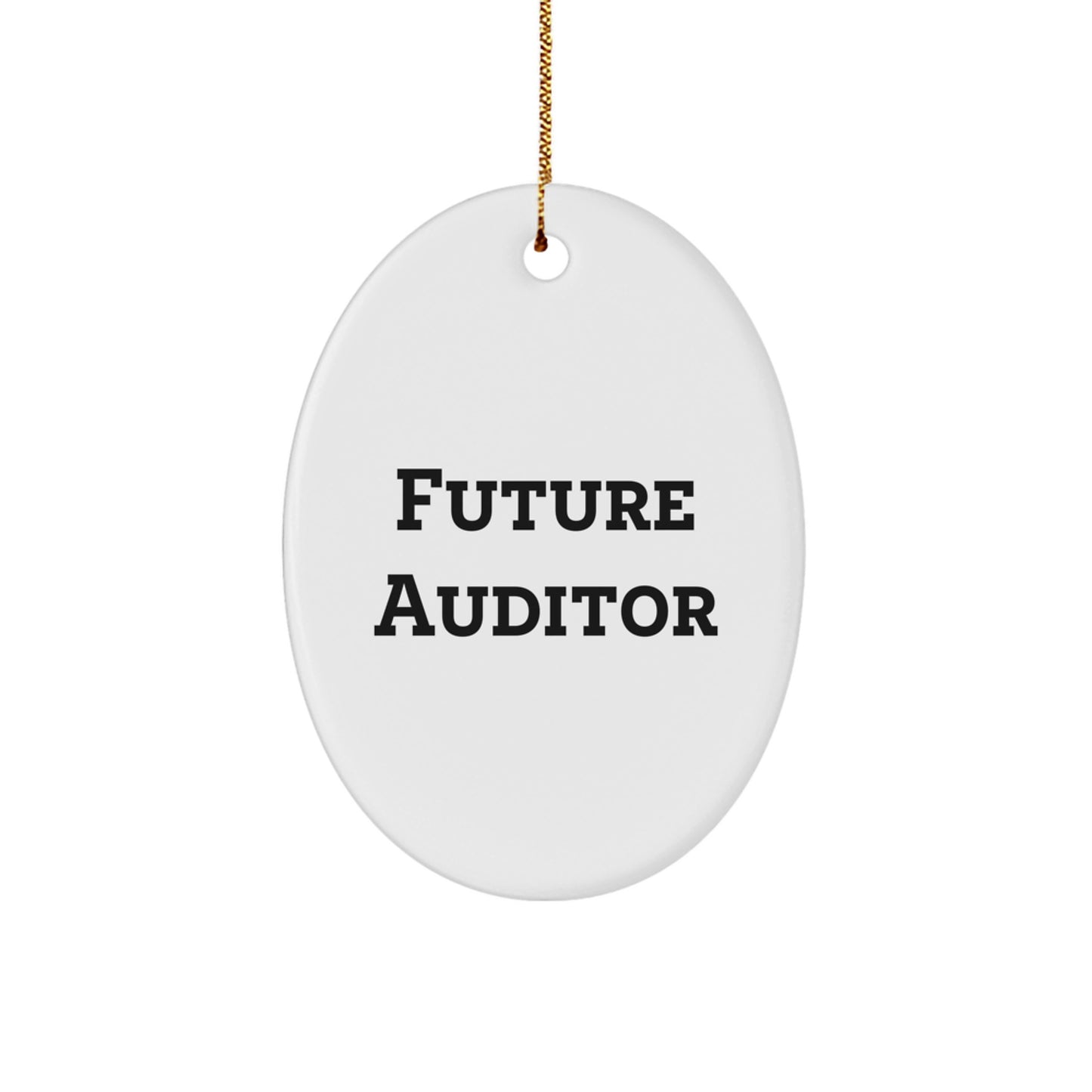 Future Auditor Inspired Oval Ornament, Funny Quote, Oval Shaped Gifts for Auditor, Gifts from Family, Christmas Unique Gifts