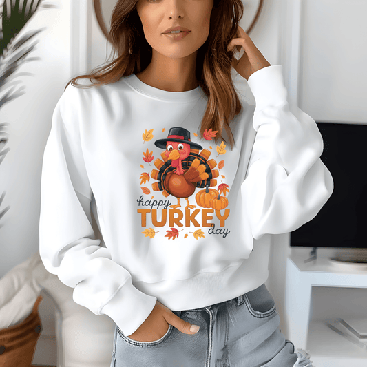 Happy Turkey Day Thanksgiving Sweatshirt - Mallard Moon Gift Shop