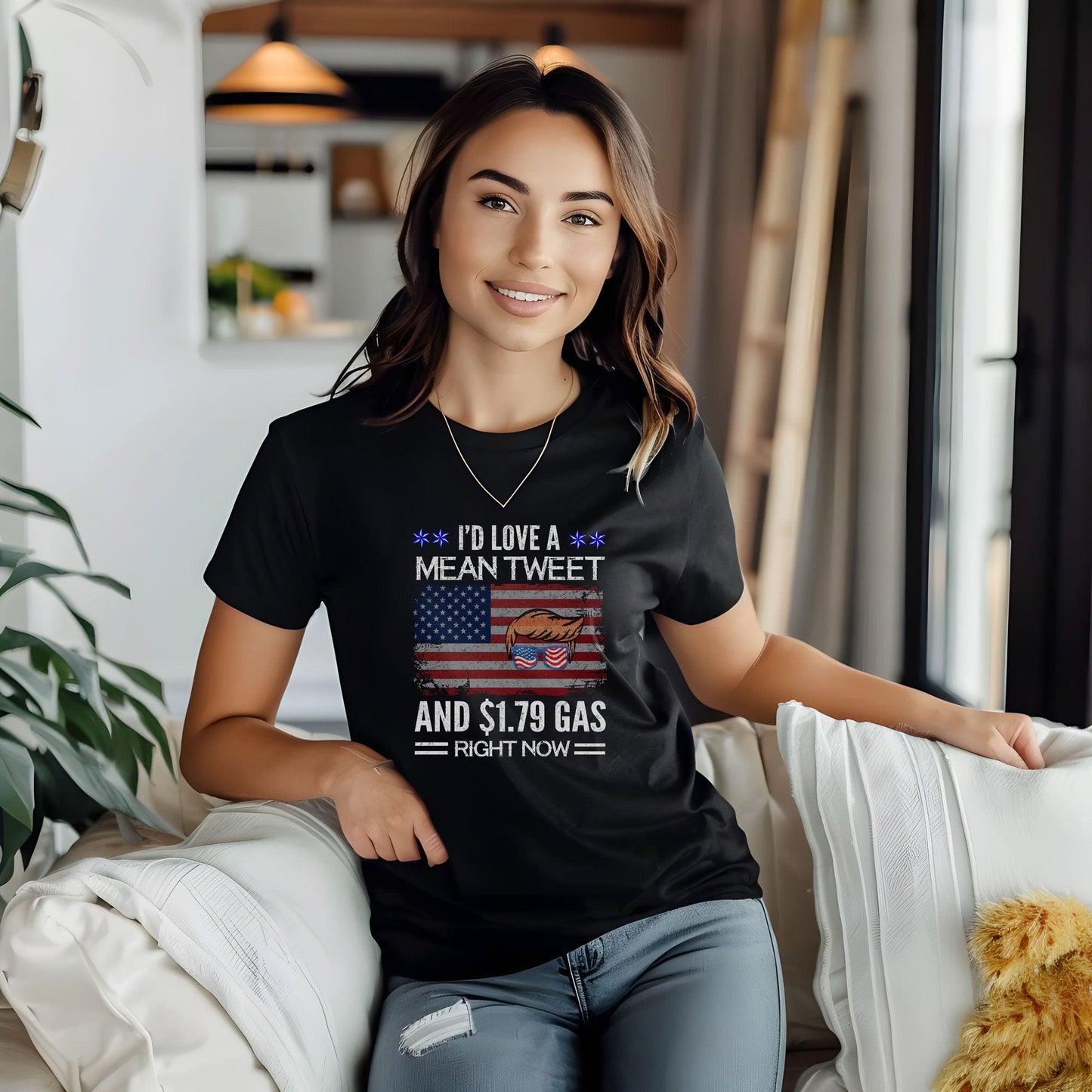 Trump I'd Love a Mean Tweet and $1.79 Gas Right Now Premium Short Sleeve T-Shirt - Mallard Moon Gift Shop