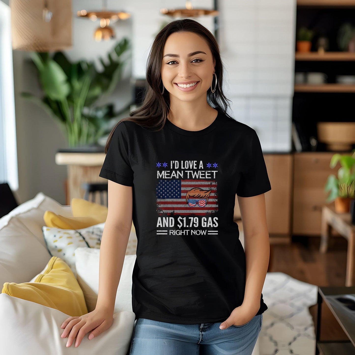 Trump I'd Love a Mean Tweet and $1.79 Gas Right Now Premium Short Sleeve T-Shirt - Mallard Moon Gift Shop