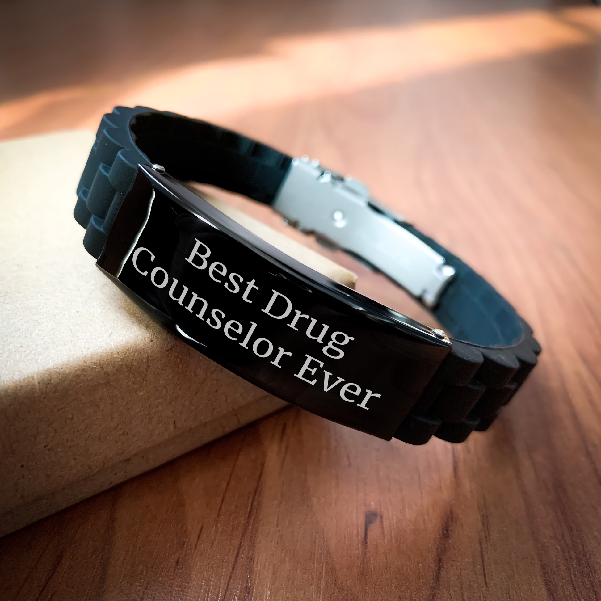 Funny Drug Counselor Gifts from Men - Best Drug Counselor Ever Glide lock Clasp Bracelet for Father's Day Unique Gifts - Image 2