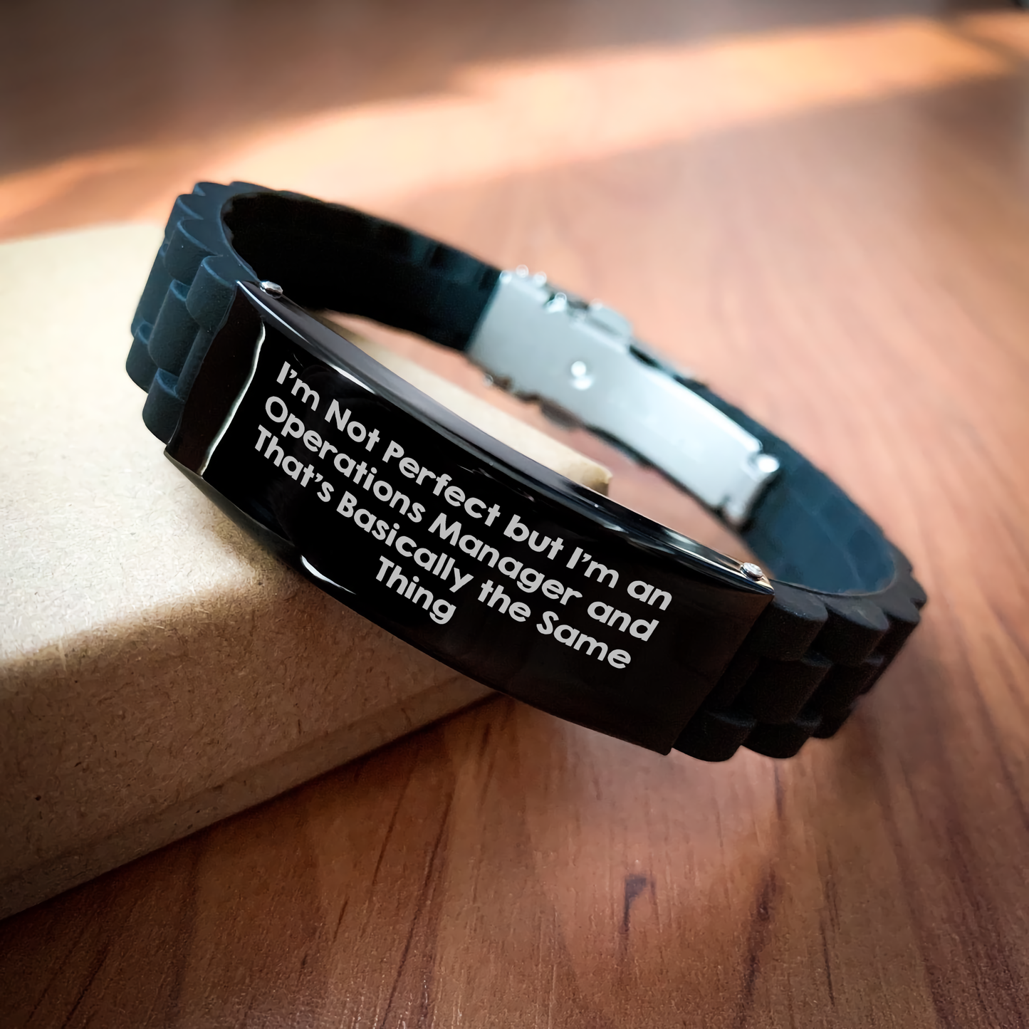 Funny Operations Manager Glide lock Clasp Bracelet Gifts from Men to Operations Manager on Mother's Day - 'I'm Not Perfect But I'm An Operations Manager And That's Basically The Same Thing' - Image 2