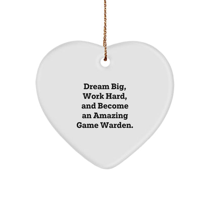 Game Warden Heart Ornament, Dream Big, Work Hard, and Become an Amazing Gift for Christmas