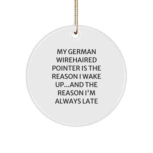 German Wirehaired Pointer Dog Gifts, Funny MDF Circle Ornament German Wirehaired Pointer Dog Lovers