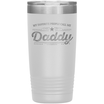 Gift For Dad - My Favorite People Call Me Daddy Laser-etched Insulated Stainless-Steel Tumbler - Mallard Moon Gift Shop