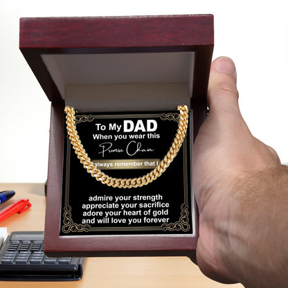 Gift for Dad - Promise Chain Cuban Chain Link Necklace with Gift Box - Mallard Moon Gift Shop