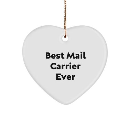 Gifts from Friends for Mail Carrier, Best Mail Carrier Ever Heart Ornament, Christmas Unique Gifts