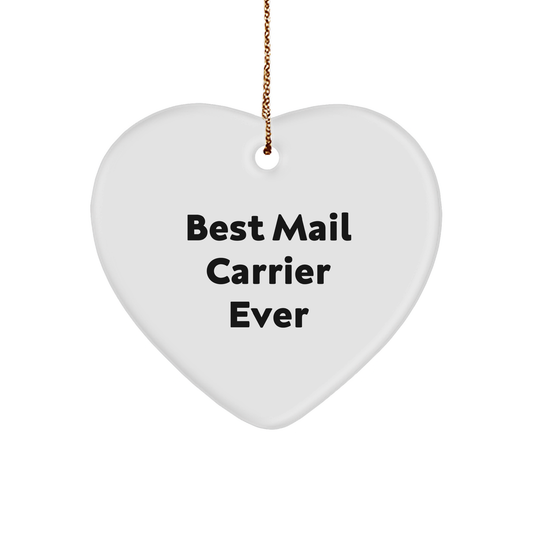 Gifts from Friends for Mail Carrier, Best Mail Carrier Ever Heart Ornament, Christmas Unique Gifts