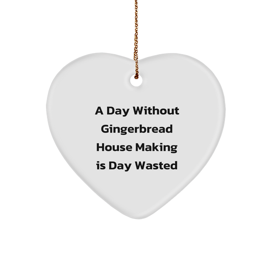 Gingerbread House Making Gifts for Friends, Heart Ornament with Funny Quote, Gifts from Friends for Christmas, Heart-Shaped MDF Ornament for Gingerbread House Fans