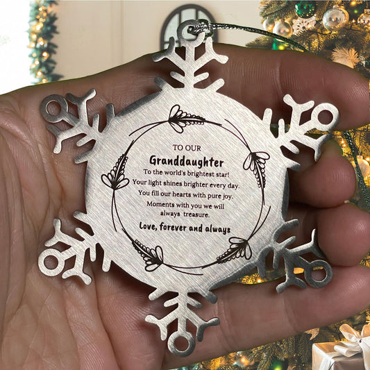Granddaughter Snowflake Engraved Christmas Ornament You fill Our Hearts With Pure Joy