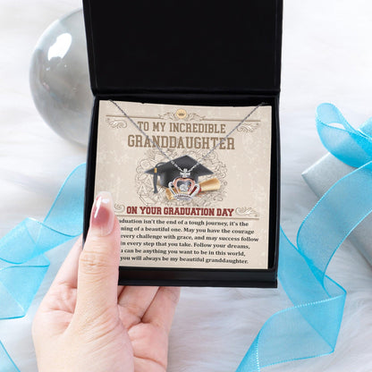 Granddaughter Graduation Gift Follow Your Dreams Crown Pendant Necklace - Mallard Moon Gift Shop