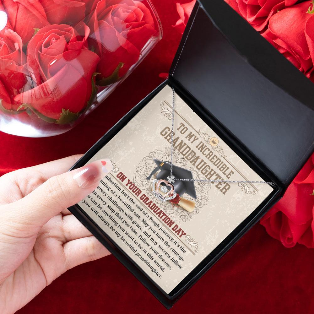 Granddaughter Graduation Gift Follow Your Dreams Crown Pendant Necklace - Mallard Moon Gift Shop
