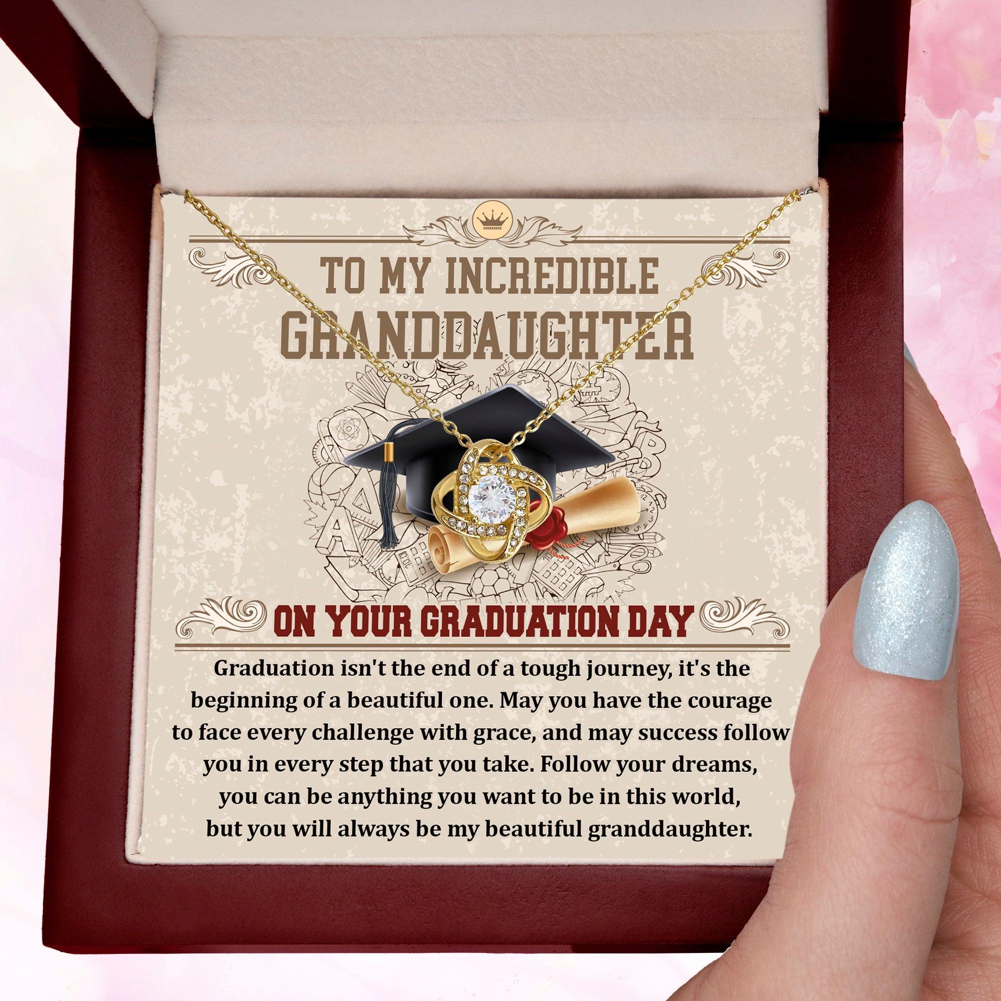 Granddaughter Your Graduation Day Love Knot Pendant Necklace - Mallard Moon Gift Shop