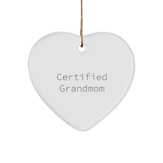Grandmom Heart Ornament, Funny Quote, Gifts from Family, Christmas Unique Gifts for Grandmom