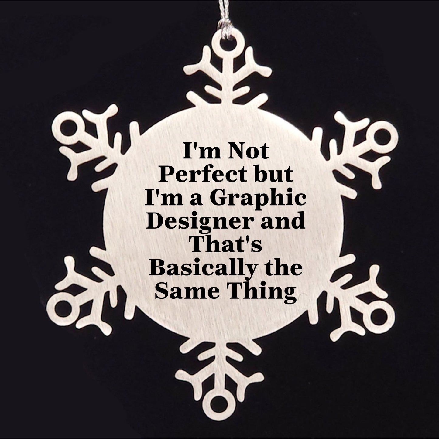 Graphic Designer Gifts from Friends - Snowflake Ornament for Men, Women, or Coworkers - Funny Christmas Unique Gifts for Perfectly Imperfect Graphic Designers