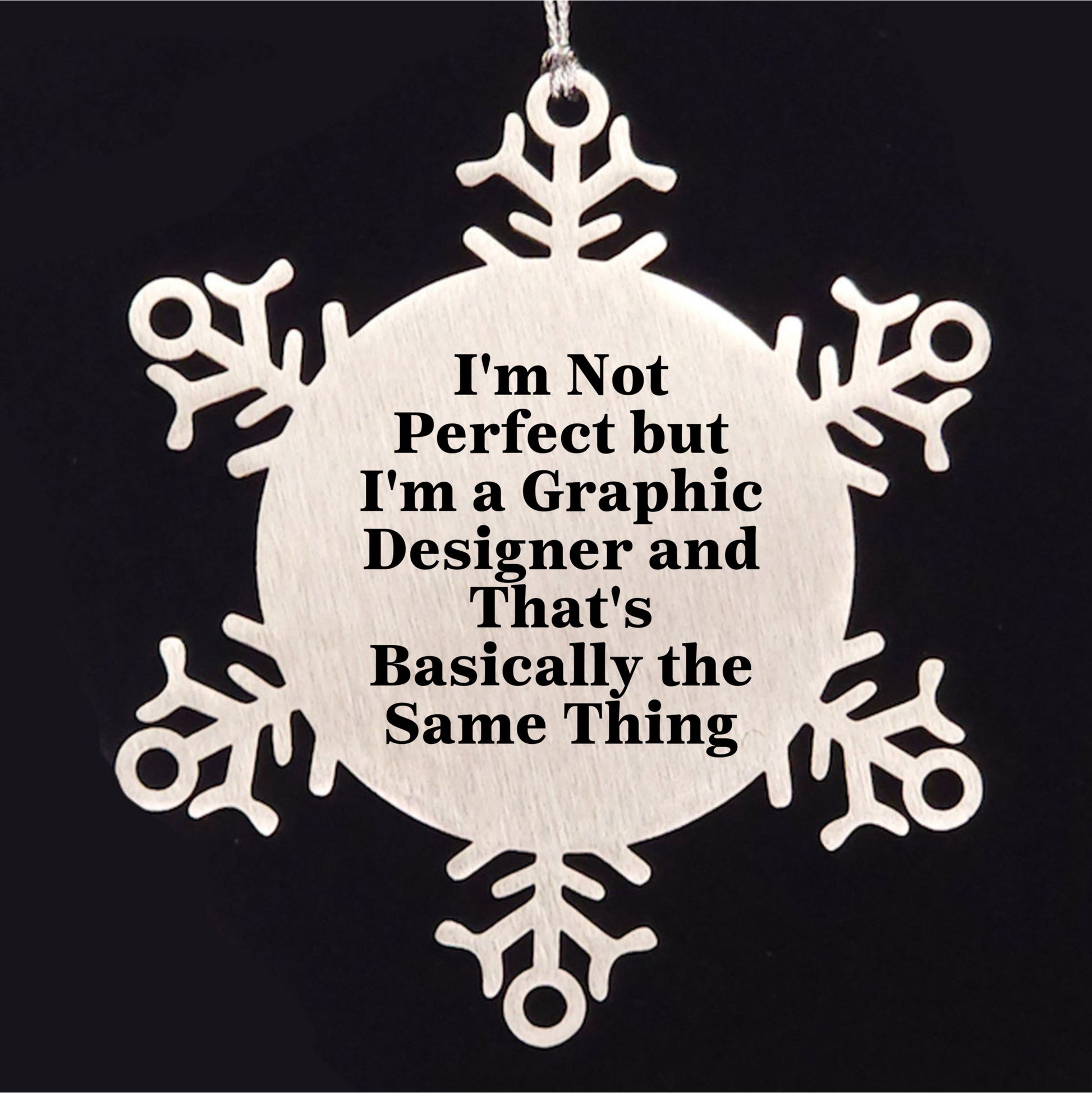 Graphic Designer Gifts from Friends - Snowflake Ornament for Men, Women, or Coworkers - Funny Christmas Unique Gifts for Perfectly Imperfect Graphic Designers