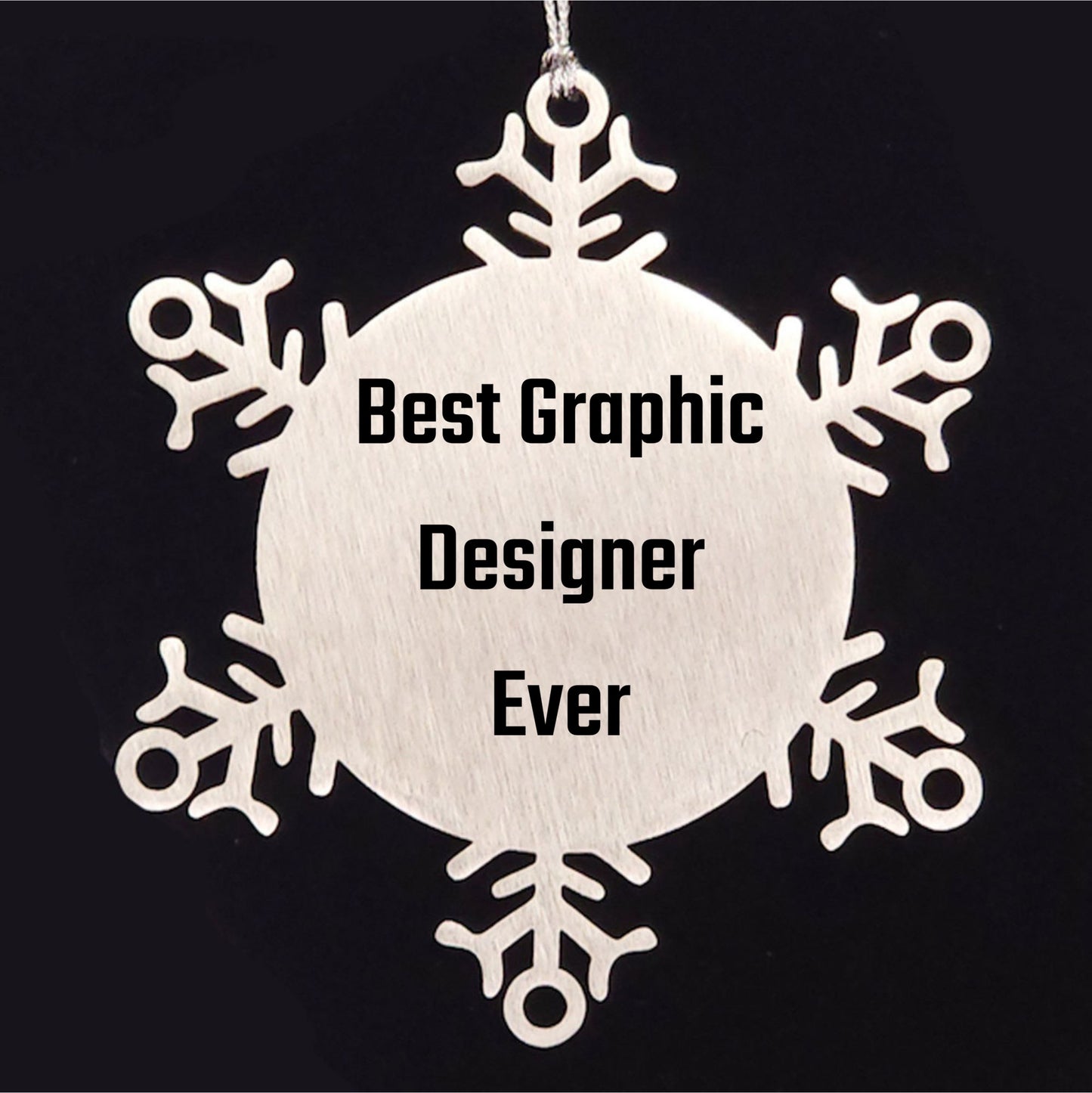 Graphic Designer Humor, Funny Gifts from Men to Coworkers, Snowflake Ornament with Inspirational Quote 'Best Graphic Designer Ever', Unique Christmas Unique Gifts for Friends, Women and Family
