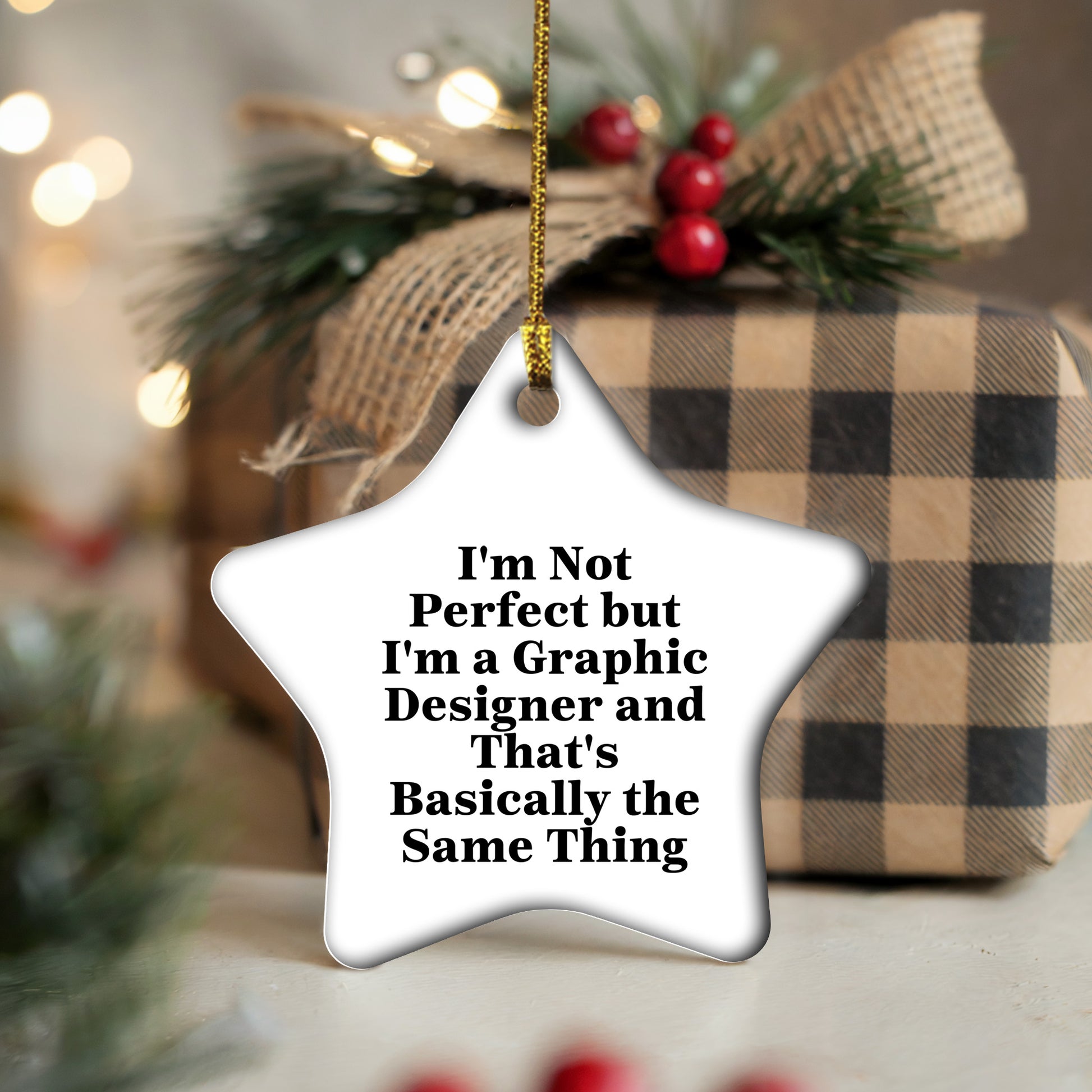 Graphic Designer Humor Gifts, Funny Star Ornament, Gifts from Friends to Coworkers, Perfect for Graphic Designers, Christmas Unique Gifts