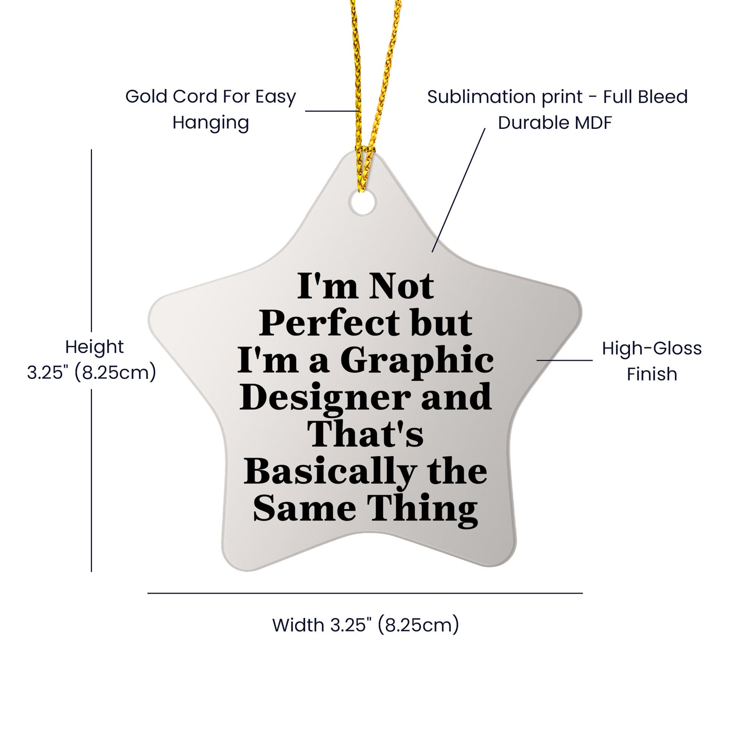 Graphic Designer Humor Gifts, Funny Star Ornament, Gifts from Friends to Coworkers, Perfect for Graphic Designers, Christmas Unique Gifts