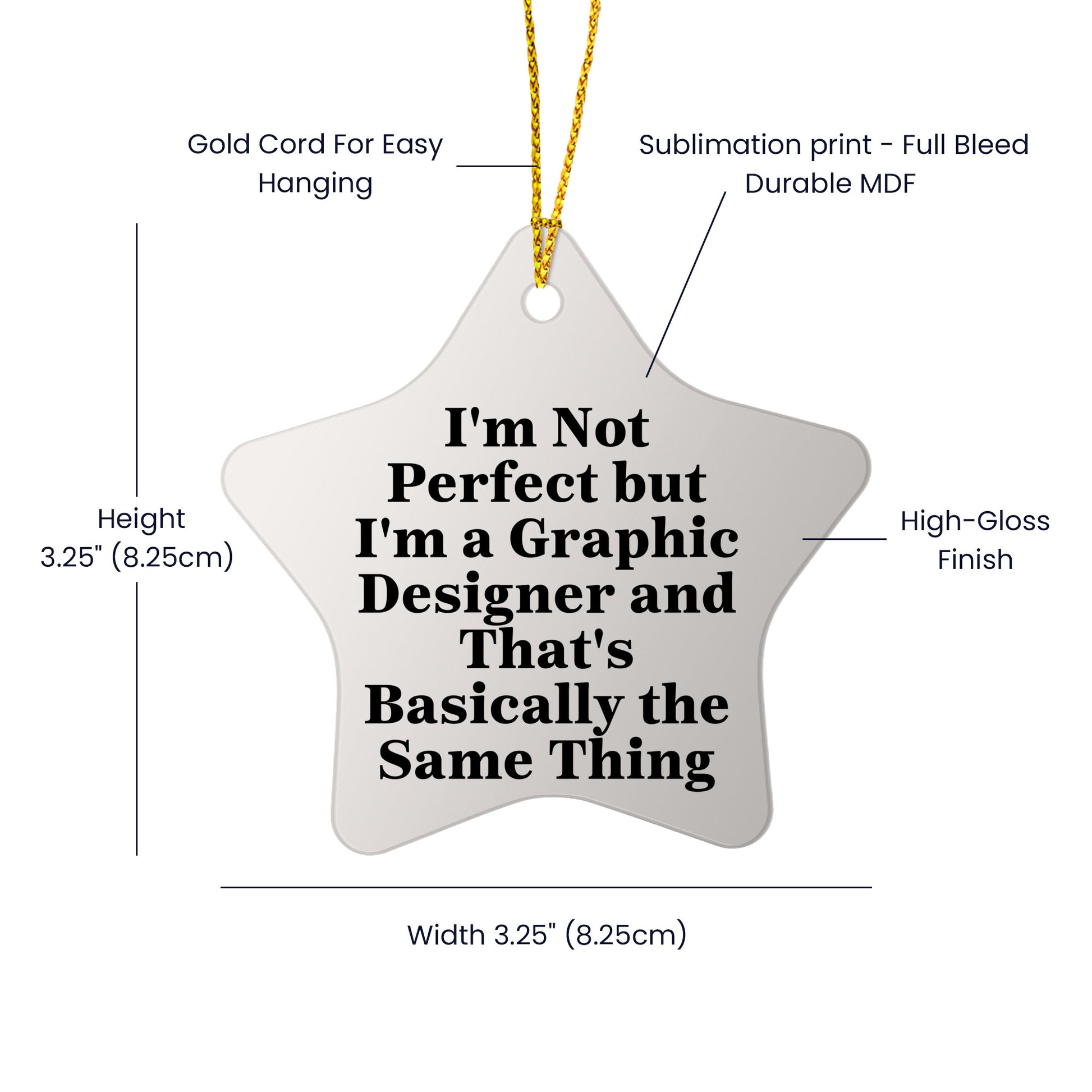 Graphic Designer Humor Gifts, Funny Star Ornament, Gifts from Friends to Coworkers, Perfect for Graphic Designers, Christmas Unique Gifts