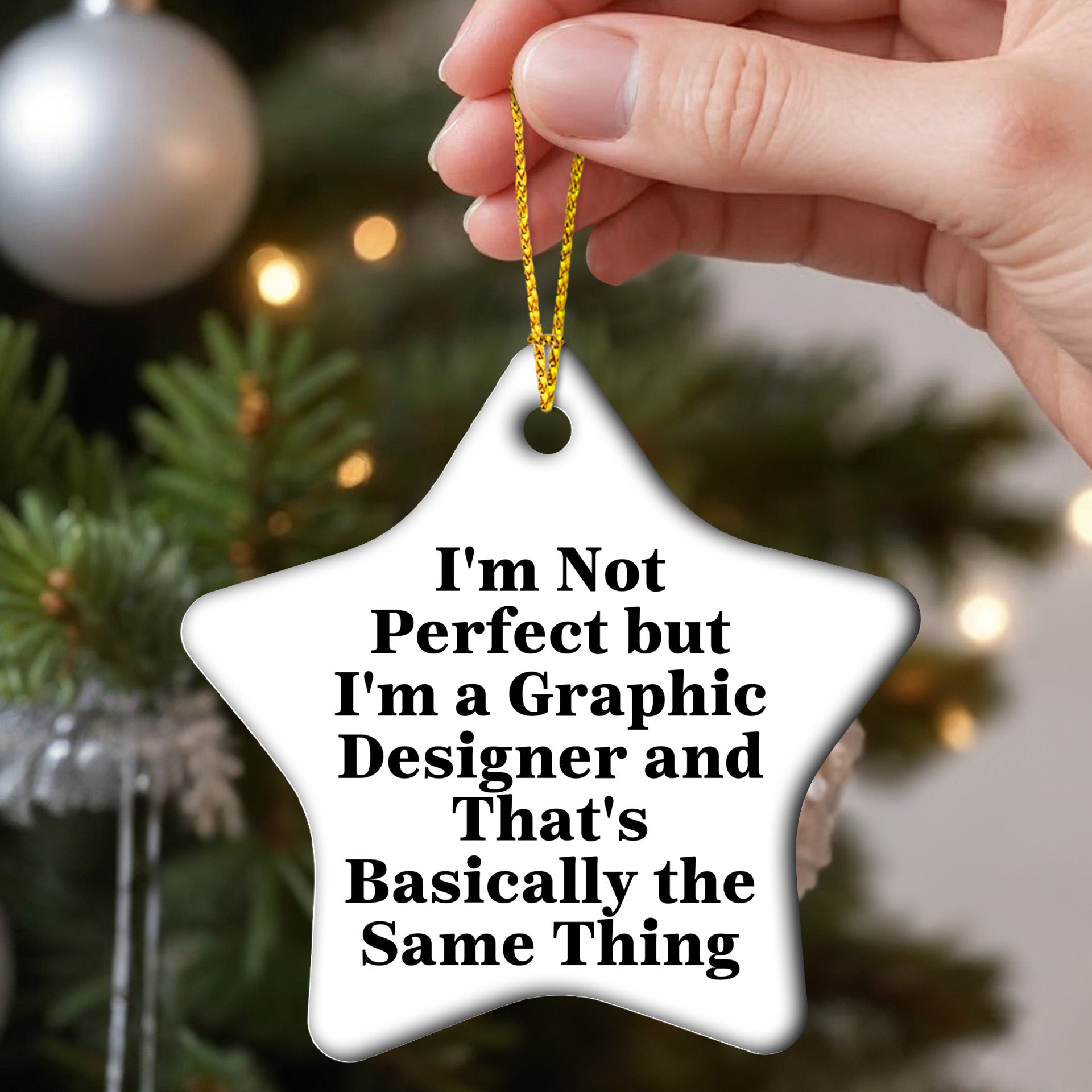 Graphic Designer Humor Gifts, Funny Star Ornament, Gifts from Friends to Coworkers, Perfect for Graphic Designers, Christmas Unique Gifts