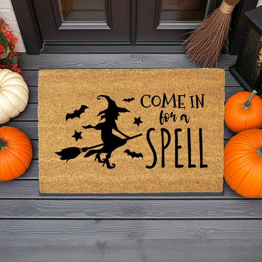Come In for a Spell Doormat – Witch Halloween Outdoor Coir Mat Décor - Mallard Moon