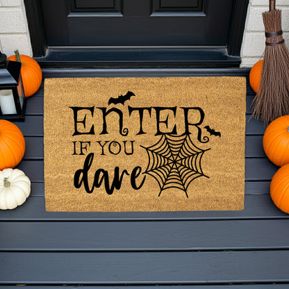 Enter If You Dare Doormat – Spooky Halloween Outdoor Coir Mat Décor - Mallard Moon