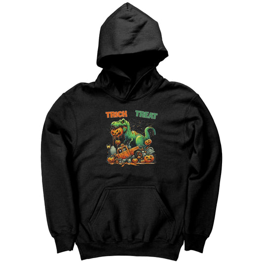 Halloween Monster Dinosaur Trick or Treet Youth Hoodie - Mallard Moon Gift Shop